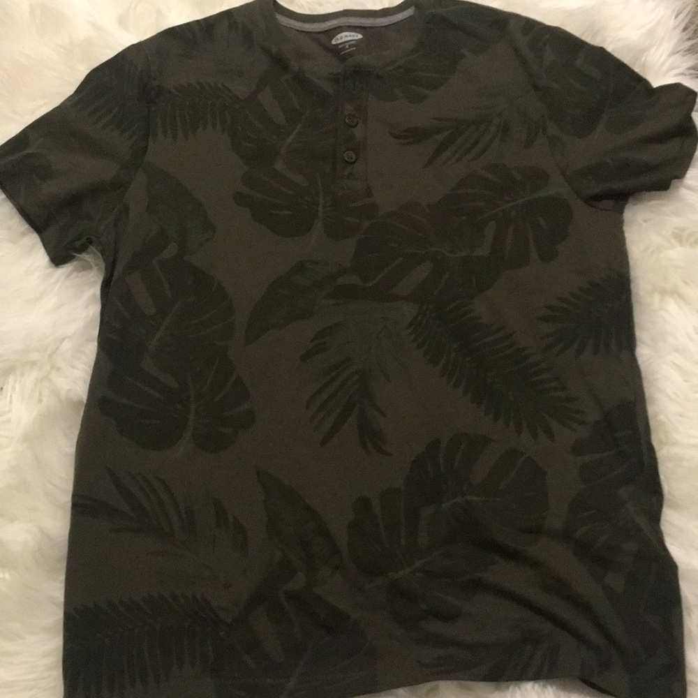 Leaf design button shirt